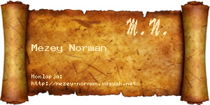 Mezey Norman névjegykártya